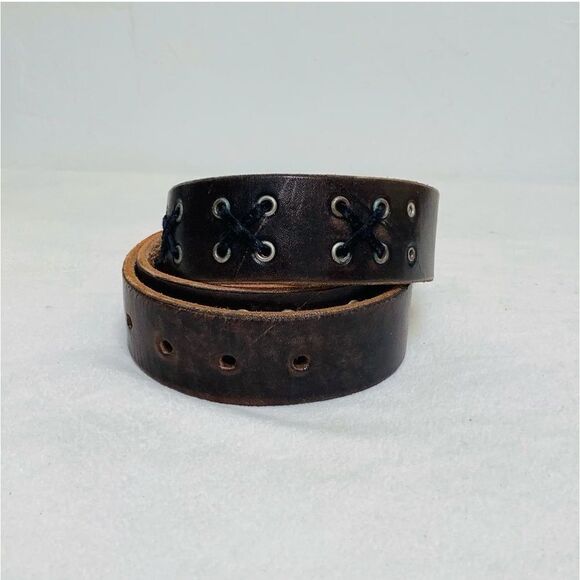 Jeff Galia Handmade Rock n Roll Leather Belt Black concert belt Distressed Belt main image 7